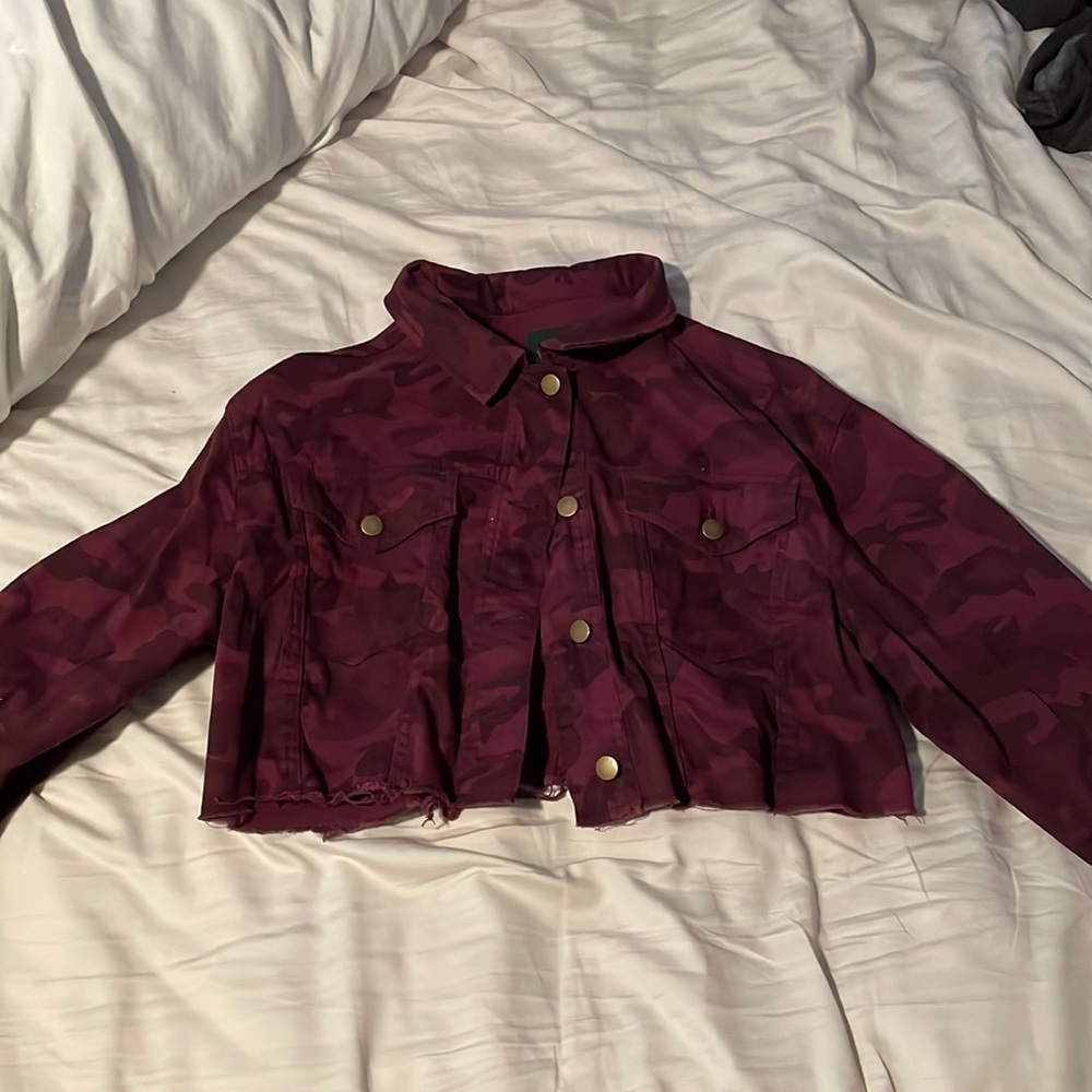 Red Camo cropped jacket